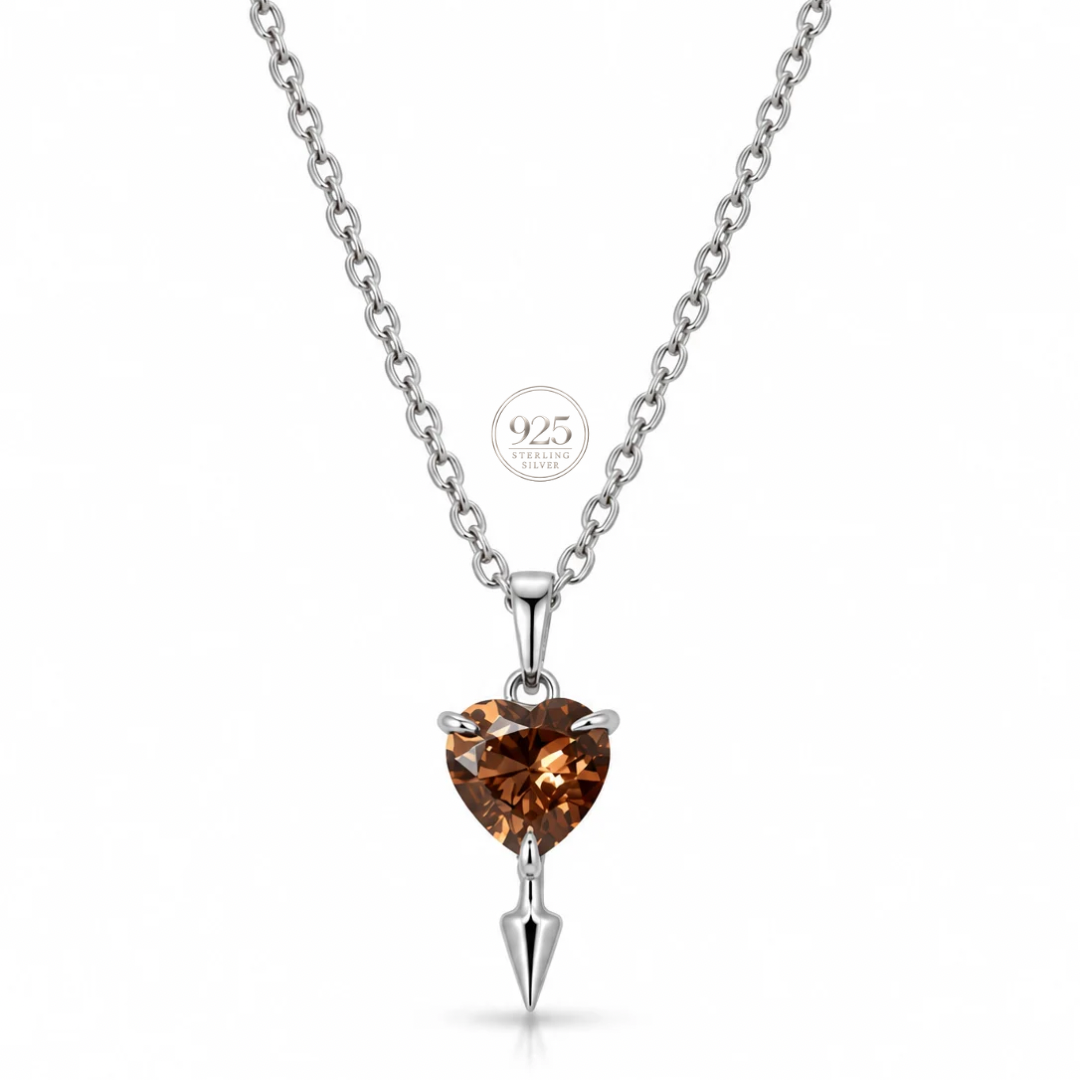 Love drop brown necklace