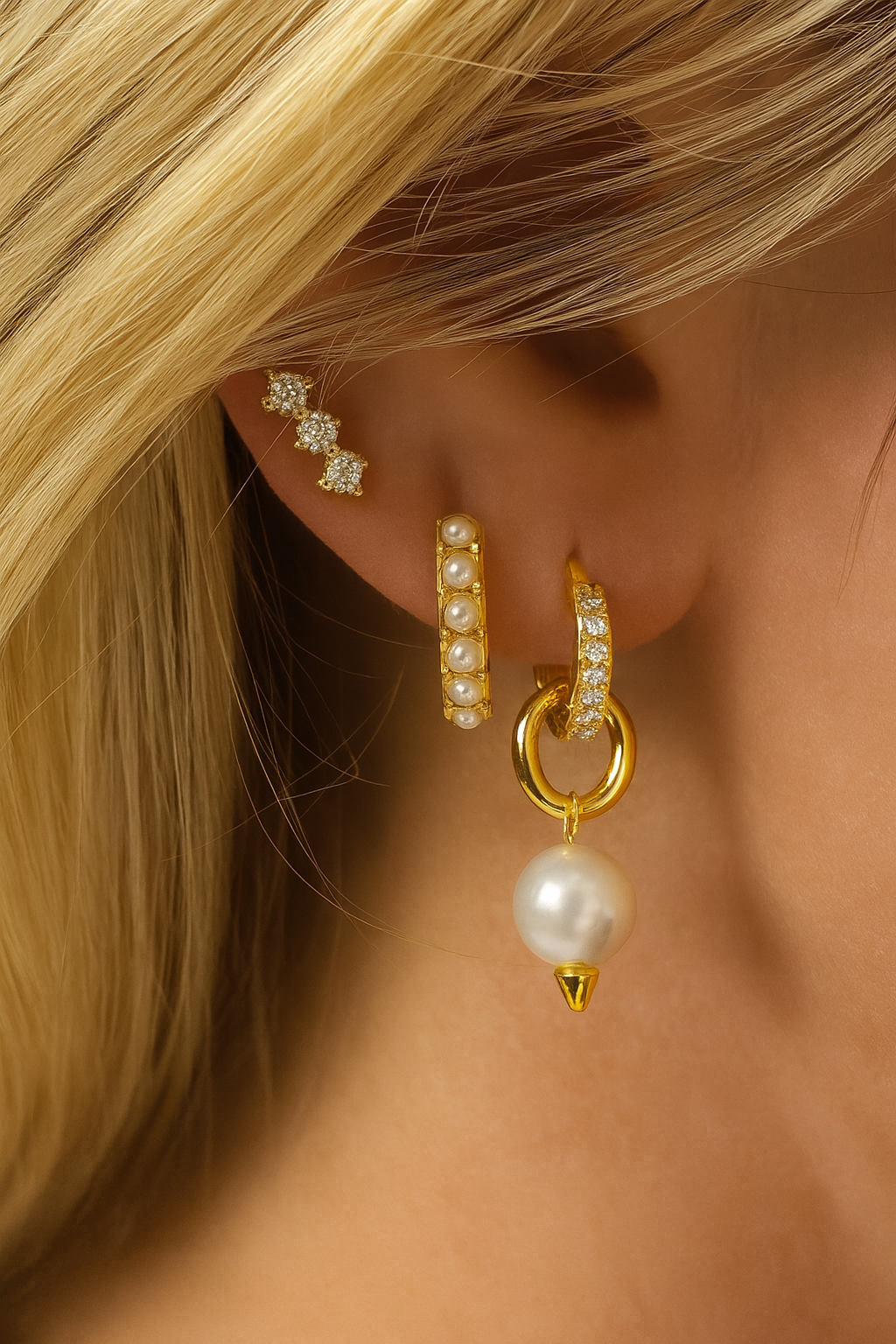 Pearl spike earring