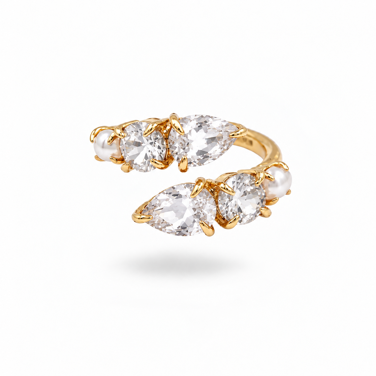 Blossom pearl ring white