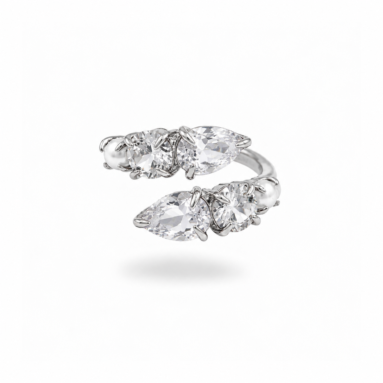 Blossom pearl ring white