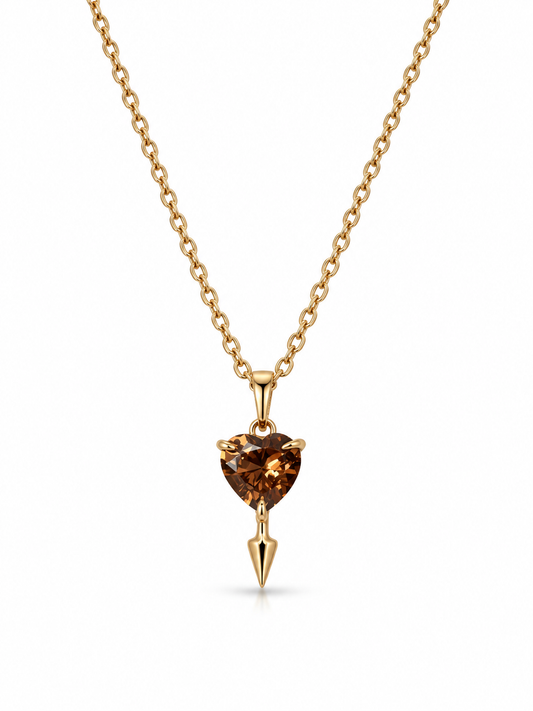 Love drop brown necklace